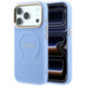 Case for IPHONE 18 Pro/17 Pro compatible with MagSafe (Saffiano Peony Ring) light blue