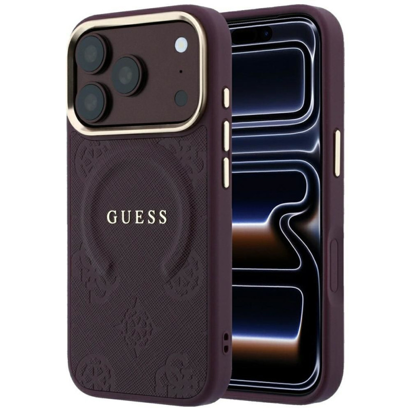 Case for IPHONE 18 Pro Max/17 Pro Max compatible with MagSafe (Saffiano Peony Ring) brown Case for IPHONE 18 Pro Max/17 Pro Max compatible with MagSafe (Saffiano Peony Ring) brown