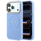 Case for IPHONE 18 Pro Max/17 Pro Max compatible with MagSafe (Saffiano Peony Ring) light blue