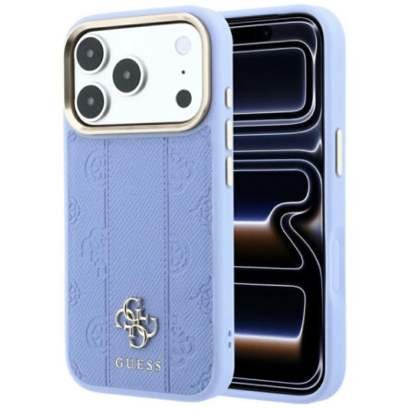 Case for IPHONE 18 Pro Max/17 Pro Max compatible with MagSafe (Stripe Peony 4G Logo) light blue