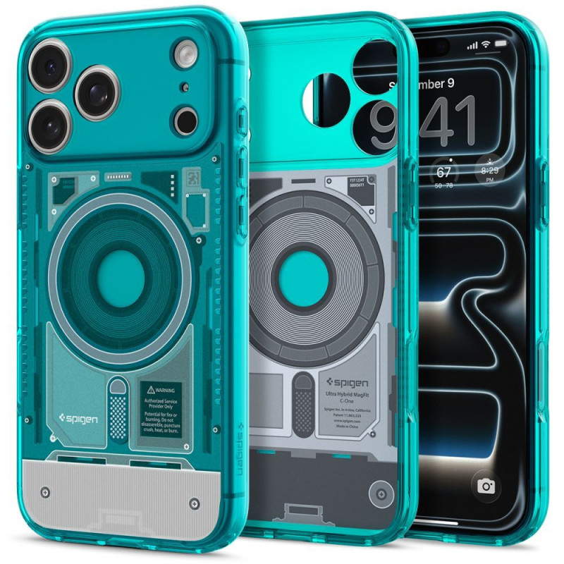 SPIGEN case ULTRA HYBRID compatible with MagSafe for IPHONE 17 Pro/18 Pro c-one bondi blue SPIGEN case ULTRA HYBRID compatible with MagSafe for IPHONE 17 Pro/18 Pro c-one bondi blue