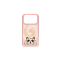 NIMMY case BIG EYED LYING RAGDOLL CAT compatible with MagSafe for IPHONE 18 Pro/17 Pro pink