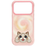 NIMMY case BIG EYED LYING RAGDOLL CAT compatible with MagSafe for IPHONE 18 Pro Max/17 Pro Max pink