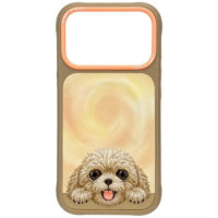 NIMMY case BIG EYED LYING TEDDY POODLE compatible with MagSafe for IPHONE 18 Pro/17 Pro brown
