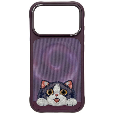NIMMY case BIG EYED LYING CREAM CAT compatible with MagSafe for IPHONE 18 Pro Max/17 Pro Max purple