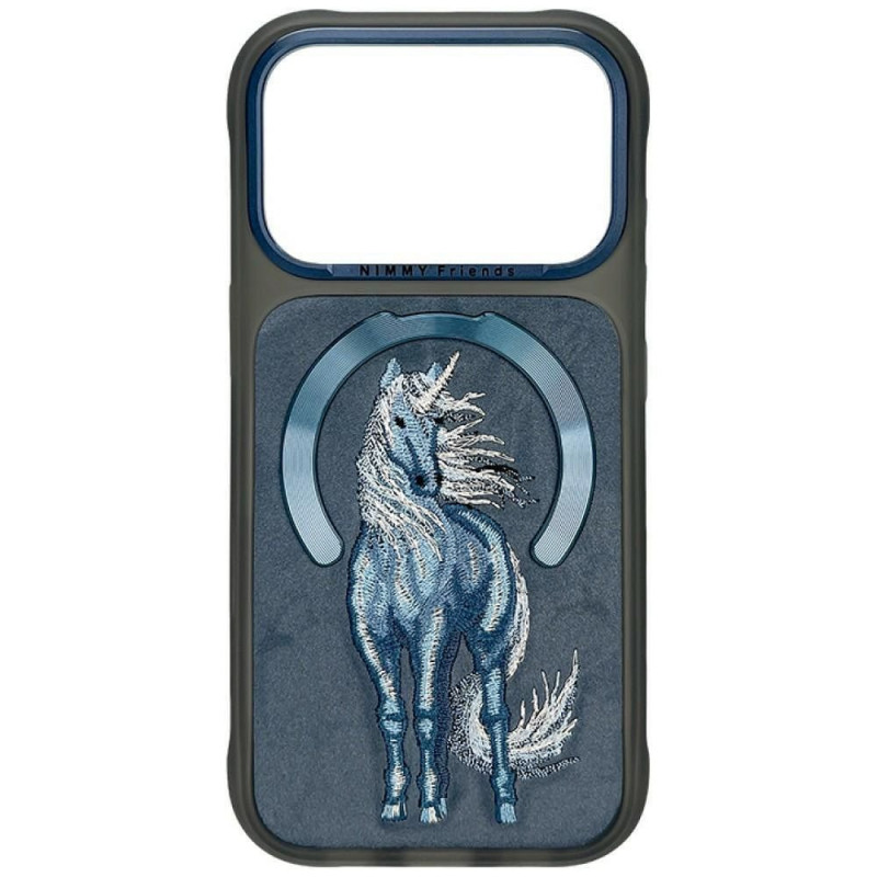 NIMMY case MAGNETIC FANTASY ANIMAL UNICORN compatible with MagSafe for IPHONE 18 Pro/17 Pro blue