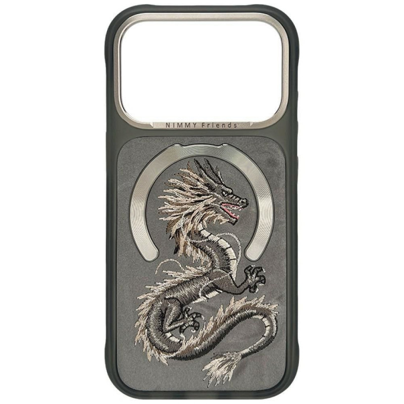 NIMMY case MAGNETIC FANTASY ANIMAL DRAGON compatible with MagSafe for IPHONE 18 Pro/17 Pro grey
