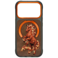 NIMMY case MAGNETIC FANTASY ANIMAL HORSE compatible with MagSafe for IPHONE 18 Pro/17 Pro orange