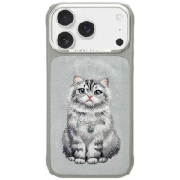 NIMMY case LUCKY FASHION CAT compatible with MagSafe for IPHONE 18 Pro/17 Pro grey