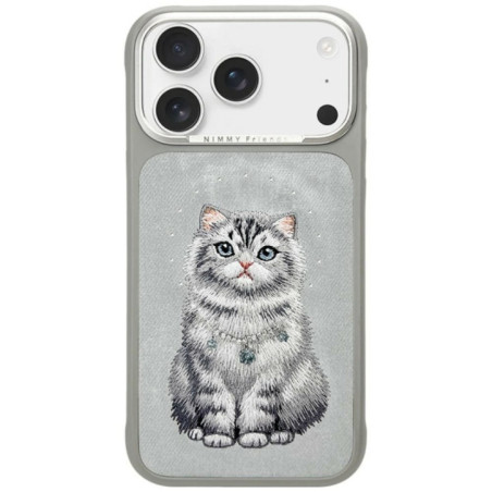 NIMMY case LUCKY FASHION CAT compatible with MagSafe for IPHONE 18 Pro/17 Pro grey