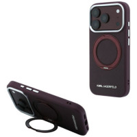 KARL LAGERFELD case for IPHONE 18 Pro Max/17 Pro Max compatible with MagSafe (Saffiano Classic Logo) burgund