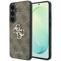 GUESS case for SAMSUNG S26 FE (Leather 4G Metal Logo) brown
