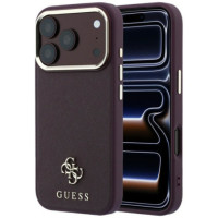 Case for IPHONE 18 Pro Max/17 Pro Max compatible with MagSafe (Saffiano Small 4G & Classic Logo) burgund