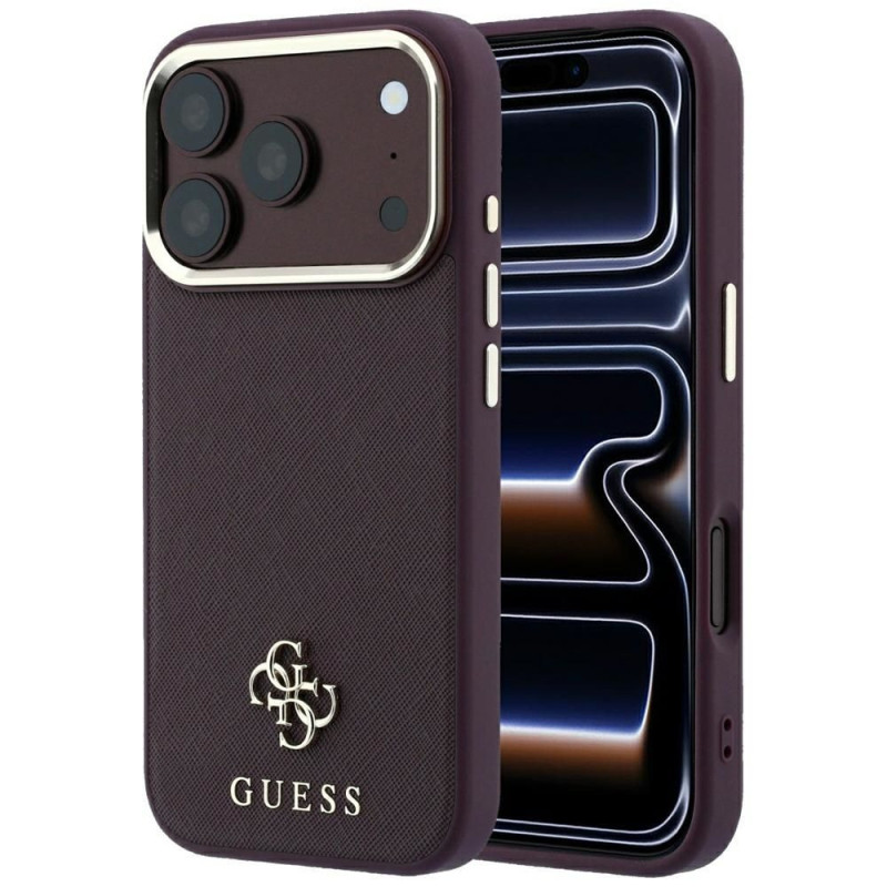 Case for IPHONE 18 Pro Max/17 Pro Max compatible with MagSafe (Saffiano Small 4G & Classic Logo) burgund Case for IPHONE 18 Pro Max/17 Pro Max compatible with MagSafe (Saffiano Small 4G & Classic Logo) burgund