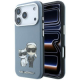 KARL LAGERFELD case for IPHONE 18 Pro Max/ 17 Pro Max compatible with MagSafe (Smooth Karl & Choupette Bodies) light blue