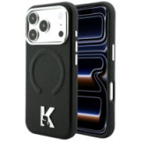 KARL LAGERFELD case for IPHONE 18 Pro/17 Pro compatible with MagSafe (Grained Embossed Ring & Kameo Logo) black