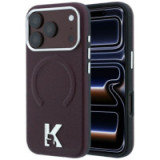 KARL LAGERFELD case for IPHONE 18 Pro Max/17 Pro Max compatible with MagSafe (Grained Embossed Ring & Kameo Logo) burgund