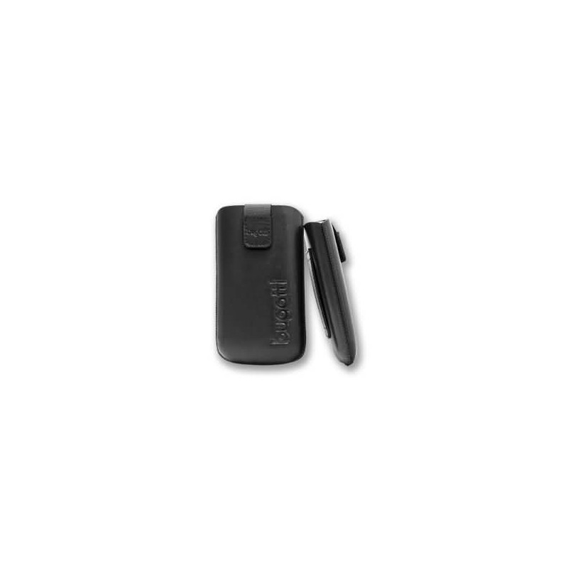 UNIBAG BUGATTI Slim Case Size S Leder schwarz mit EasyOut Technik (6,3 cm x 11,3 cm)