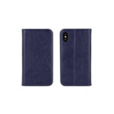 FLIPCASE WALLET ECHTLEDER navyblau für Apple iPhone 11 Pro