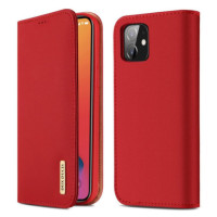 FLIPCASE DUX DUCIS Wish Genuine Leather Bookcase red für iPhone 12| iPhone 12 Pro