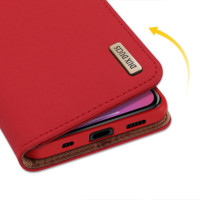 FLIPCASE DUX DUCIS Wish Genuine Leather Bookcase red für iPhone 12| iPhone 12 Pro