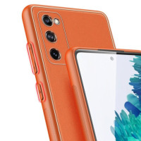 Dux Ducis Yolo elegant case made of soft TPU and PU leather for Samsung Galaxy S20 FE 5G orange
