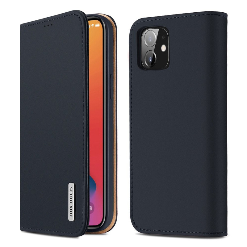 DUX DUCIS Wish Genuine Leather Bookcase type case blue für Apple iPhone 12| iPhone 12 Pro