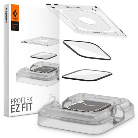 HYBRID GLASS Spigen PROFLEX EZ FIT 2x-Pack für Apple Watch 7 / 8 (45 MM)