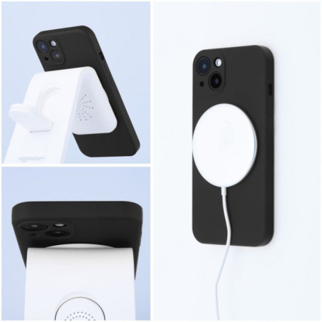 SILIKON-CASE MagSafe-kompatibel schwarz für Apple iPhone 15 Plus