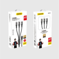 CABLE 3in1 USB-A / USB-C+Lightning+microUSB 120W 120cm Dudao
