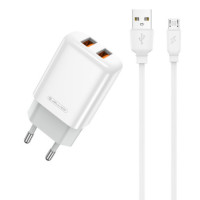 POWER-ADAPTER+CABLE HOME microUSB 12W  JELLICO EU02
