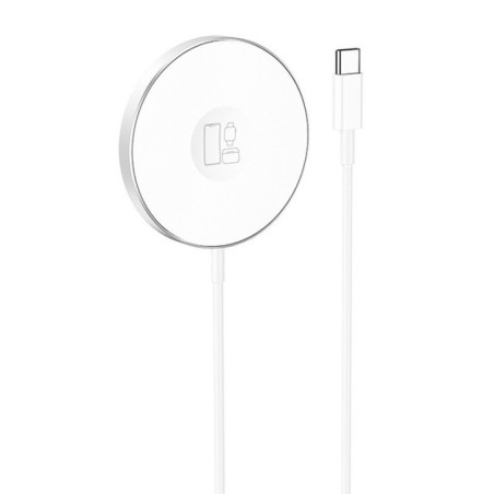 Cable MagSafe+Watch+Headset 3in1 BOROFONE BQ18 15W magnetic Qi wireless charger white