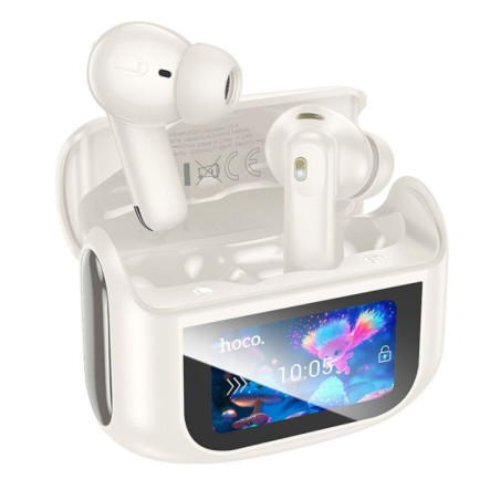 HOCO wireless earphones bluetooth with touch screen TWS ANC + ENC EQ21 cloudy white