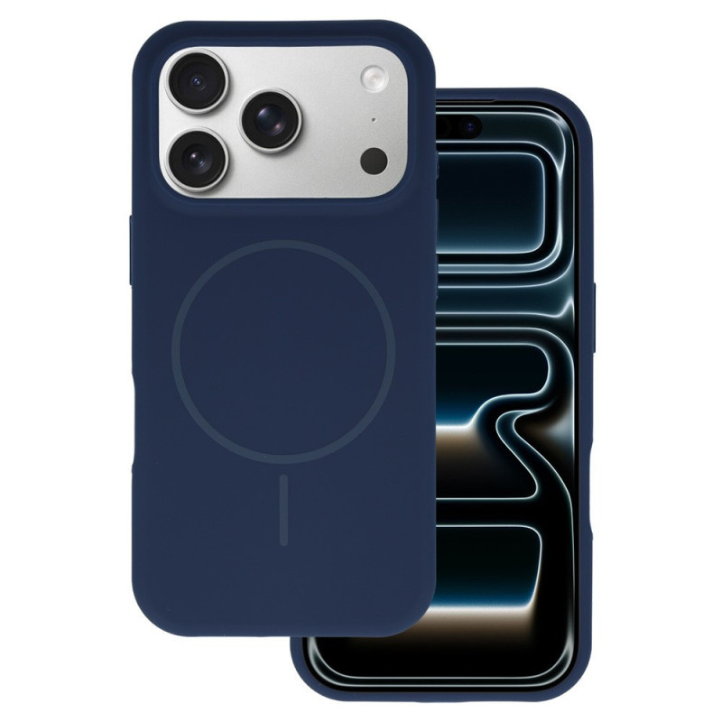 SILICONE MAG COVER (big hole) SLIM MagSafe-compatible Ring for APPLE iPhone 17 Pro Max blue
