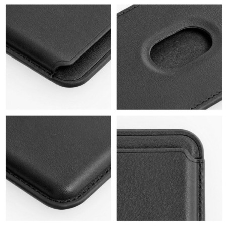 LEATHER MAG WALLET compatible with MagSafe black