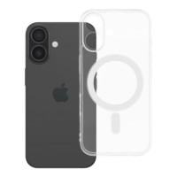 Case for iPhone 16 Clear Case 2 mm Mag Cover compatible with MagSafe (camera protection) transparent
