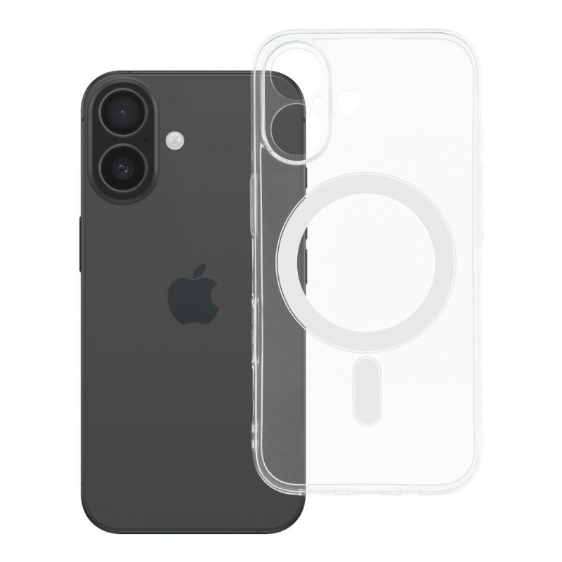 Case for iPhone 16 Clear Case 2 mm Mag Cover compatible with MagSafe (camera protection) transparent