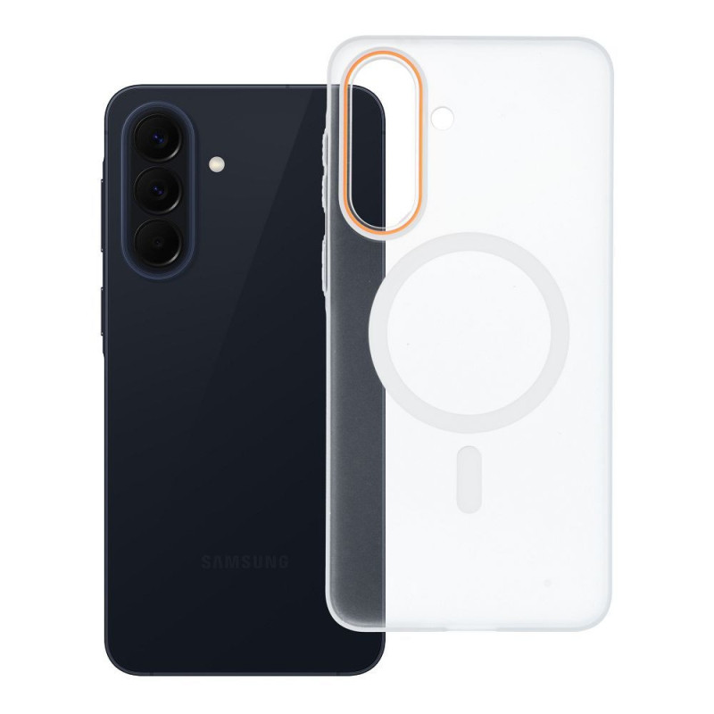 Case for Samsung A57 Go Orange compatible with MagSafe transparent