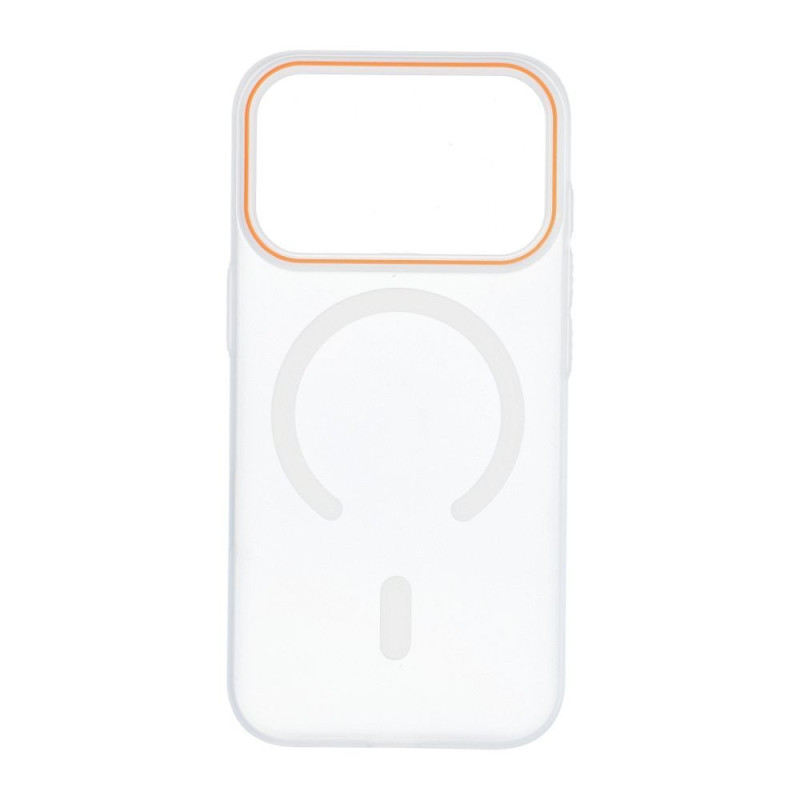 Case for iPhone 18 Pro / 17 Pro Go Orange compatible with MagSafe transparent
