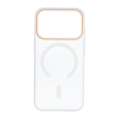 Case for iPhone 18 Pro / 17 Pro Go Orange compatible with MagSafe transparent