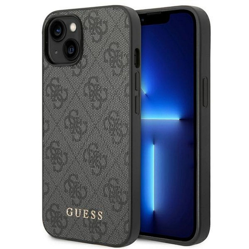 GUESS case for IPHONE 14 GUHCP14SG4GFGR (4G Gold Logo) grey