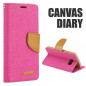 FLIP BOOK CASE FANCY CANVAS DIARY pink für Huawei P Smart