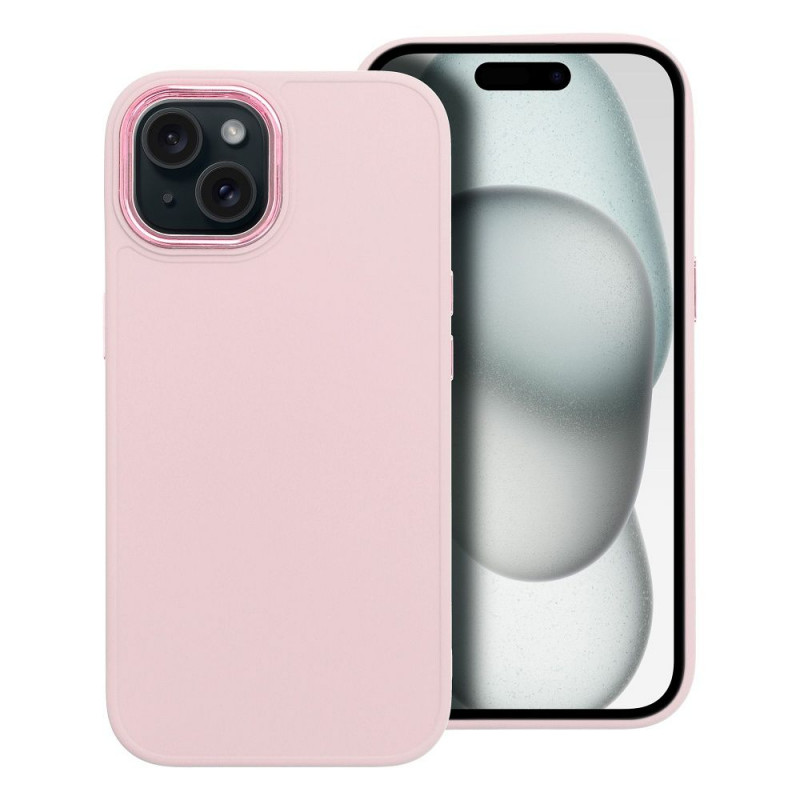 BACK-CASE FRAMED powder pink für APPLE iPhone 15