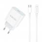 CHARGER USB-C + CABLE LIGHTNING 20W  JELLICO AK180 PD