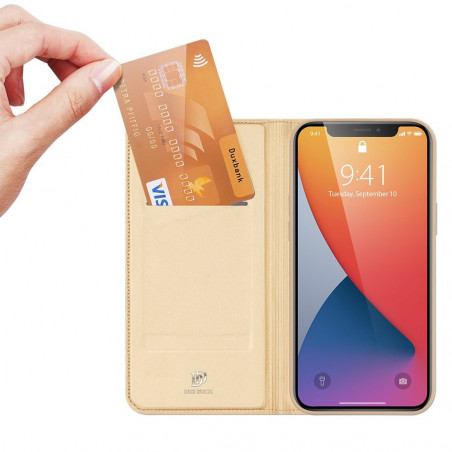 FLIPCASE WALLET DUX DUCIS Skin Pro gold für Apple iPhone 12| iPhone 12 Pro