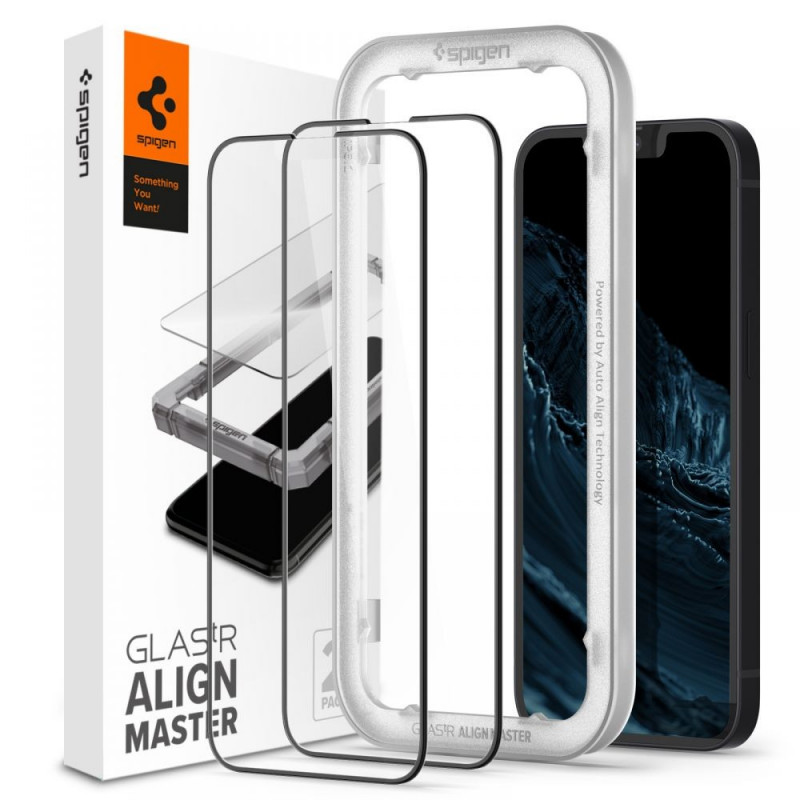 TEMPERED GLASS SPIGEN ALM GLASS FULLCOVER DOPPEL-PACK für Apple iPhone 12 mini