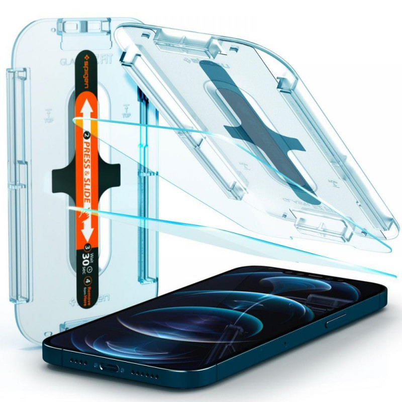 TEMPERED GLASS SPIGEN EZ FIT / 2-PACK für Apple iPHONE 12 mini