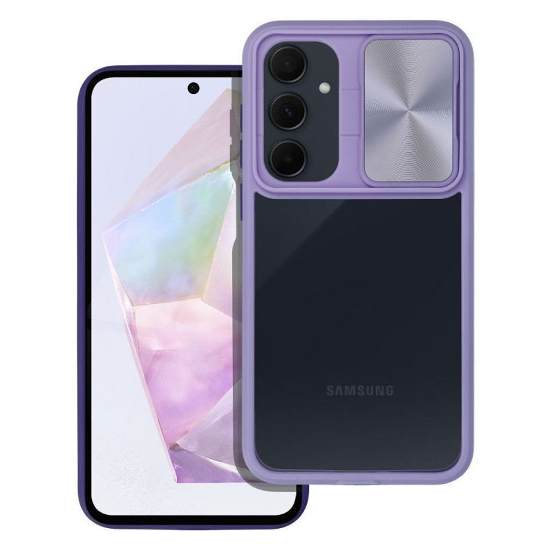 BACK-CASE SLIDE TWO violett (mit Kamera-Abdeckung) für APPLE iPhone X/Xs