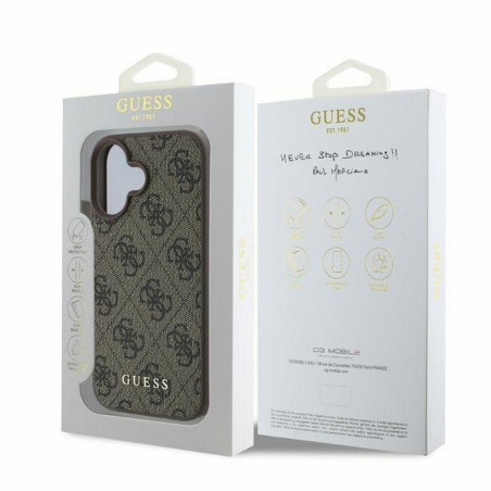 GUESS case for IPHONE 16 GUHCP16SG4GFBR (PU 4G Classic) brown