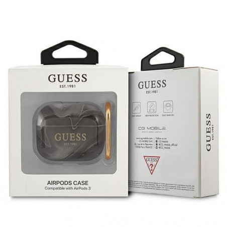 GUESS case for APPLE AirPods 3 GUA3UNMK (Marble Collection) black